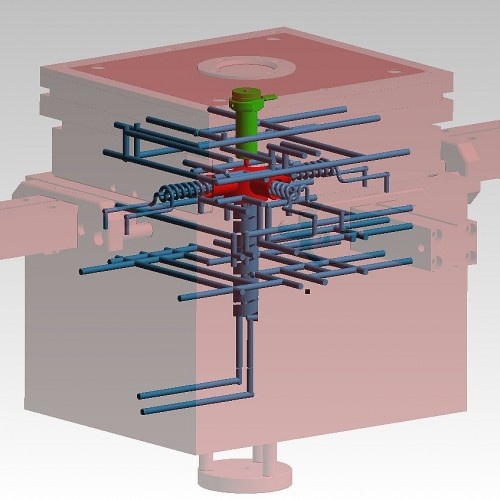 Abbildung 3 - SIGMASOFT® Virtual Molding integriert alle für den Wärmefluss relevanten Werkzeugkomponenten in die Simulation (c) SIGMA Engineering GmbH